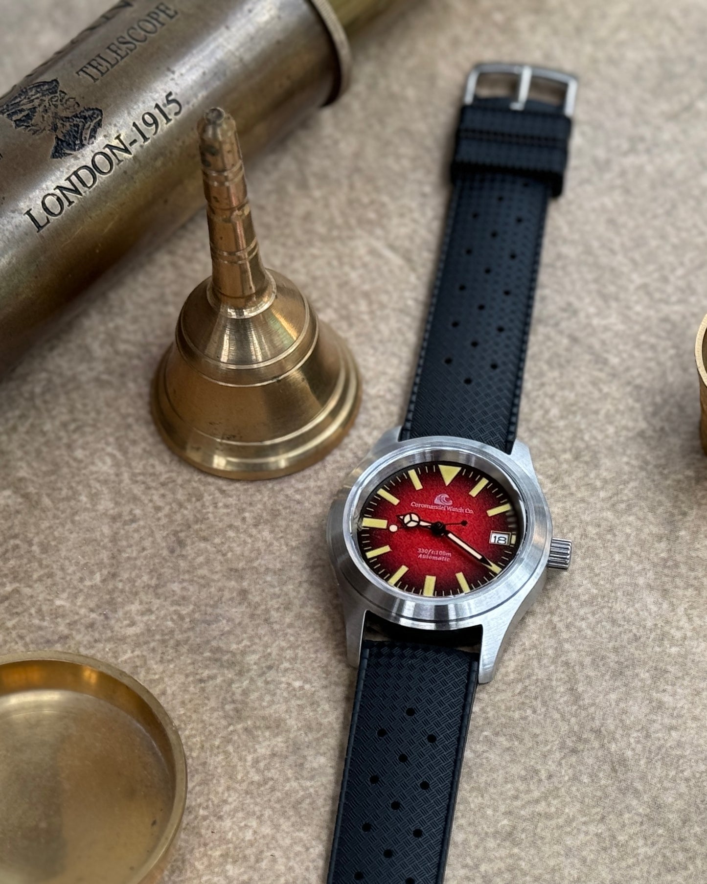 Tanjore Edition by Coromandel Watch Co. - Automatic NH35A Movement - Red Dial