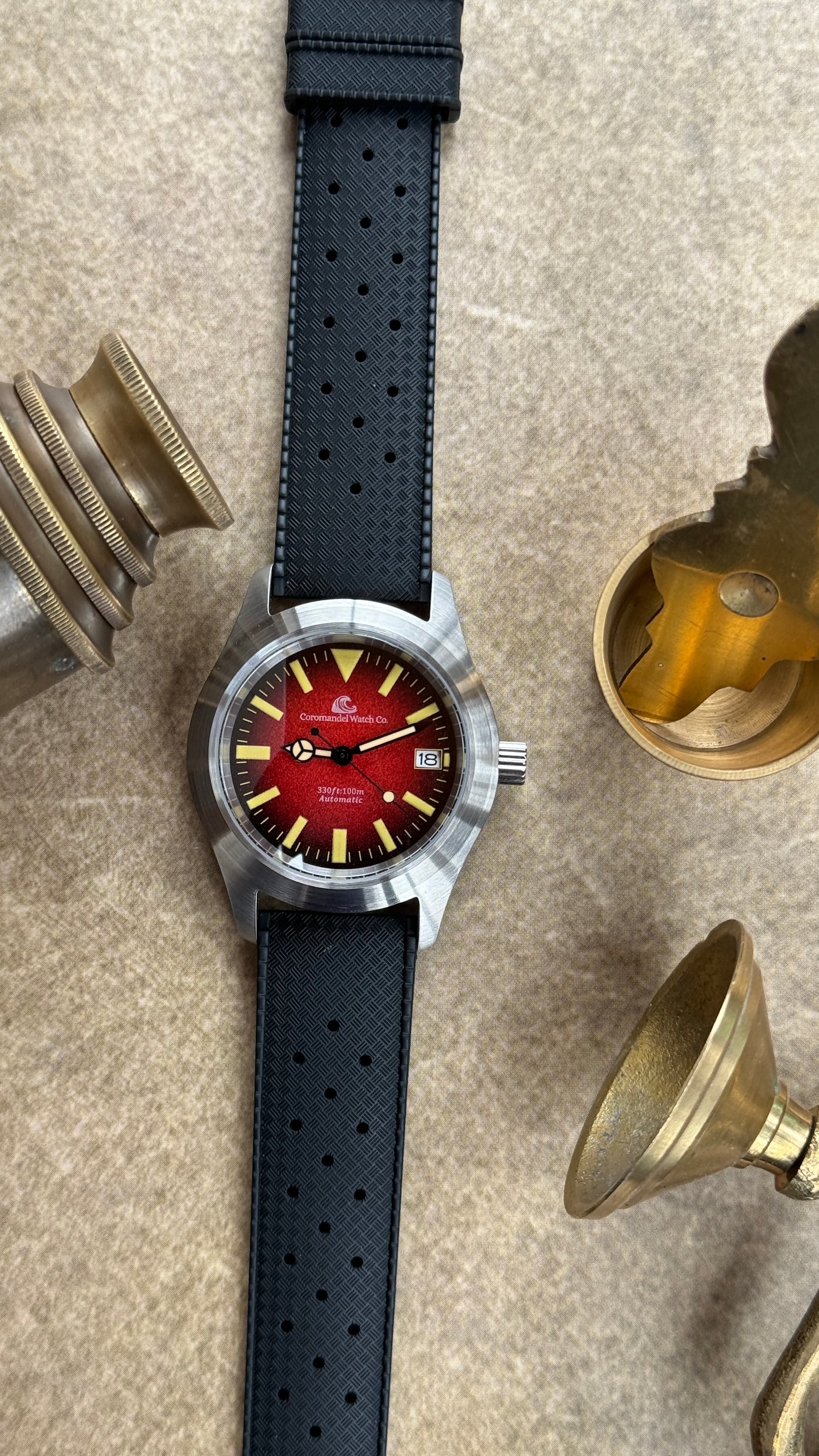Tanjore Edition by Coromandel Watch Co. - Automatic NH35A Movement - Red Dial