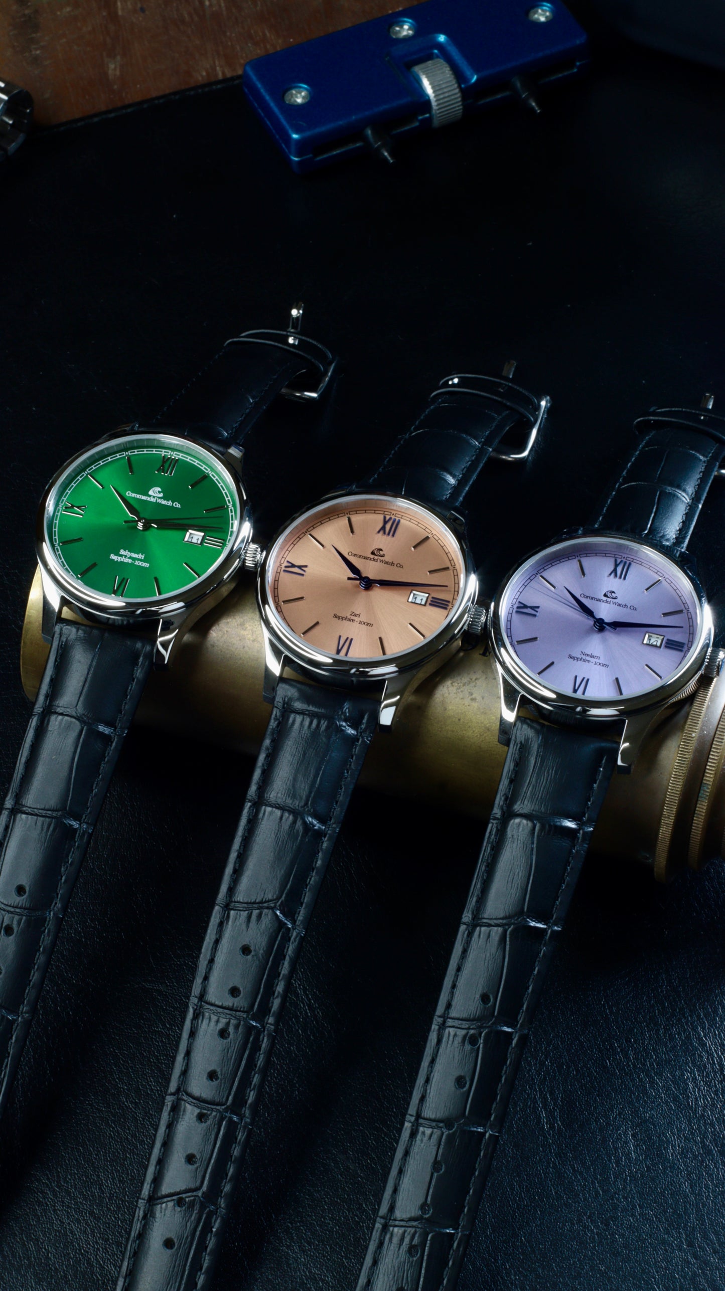 Varnam Collection - Zari – Sunburst Salmon Dial by Coromandel Watch Co