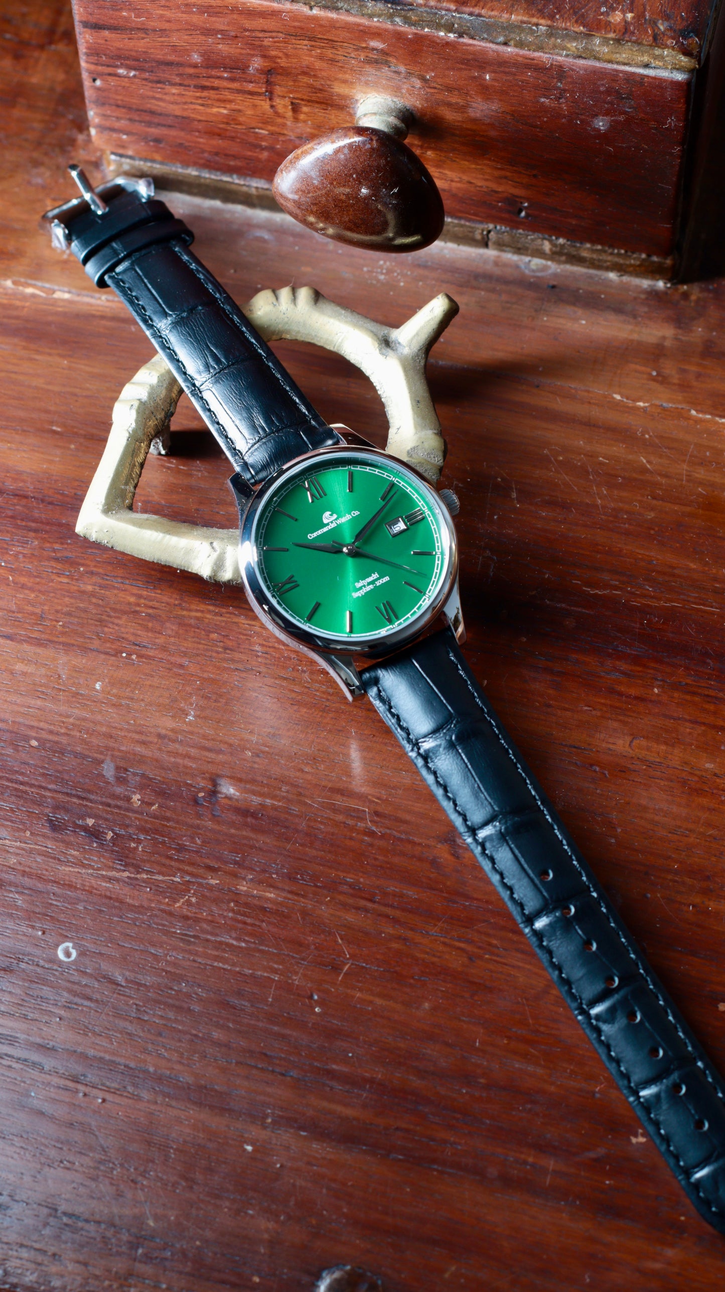 Varnam Collection - Sahyaadri – Sunburst Emerald Green Dial by Coromandel Watch Co