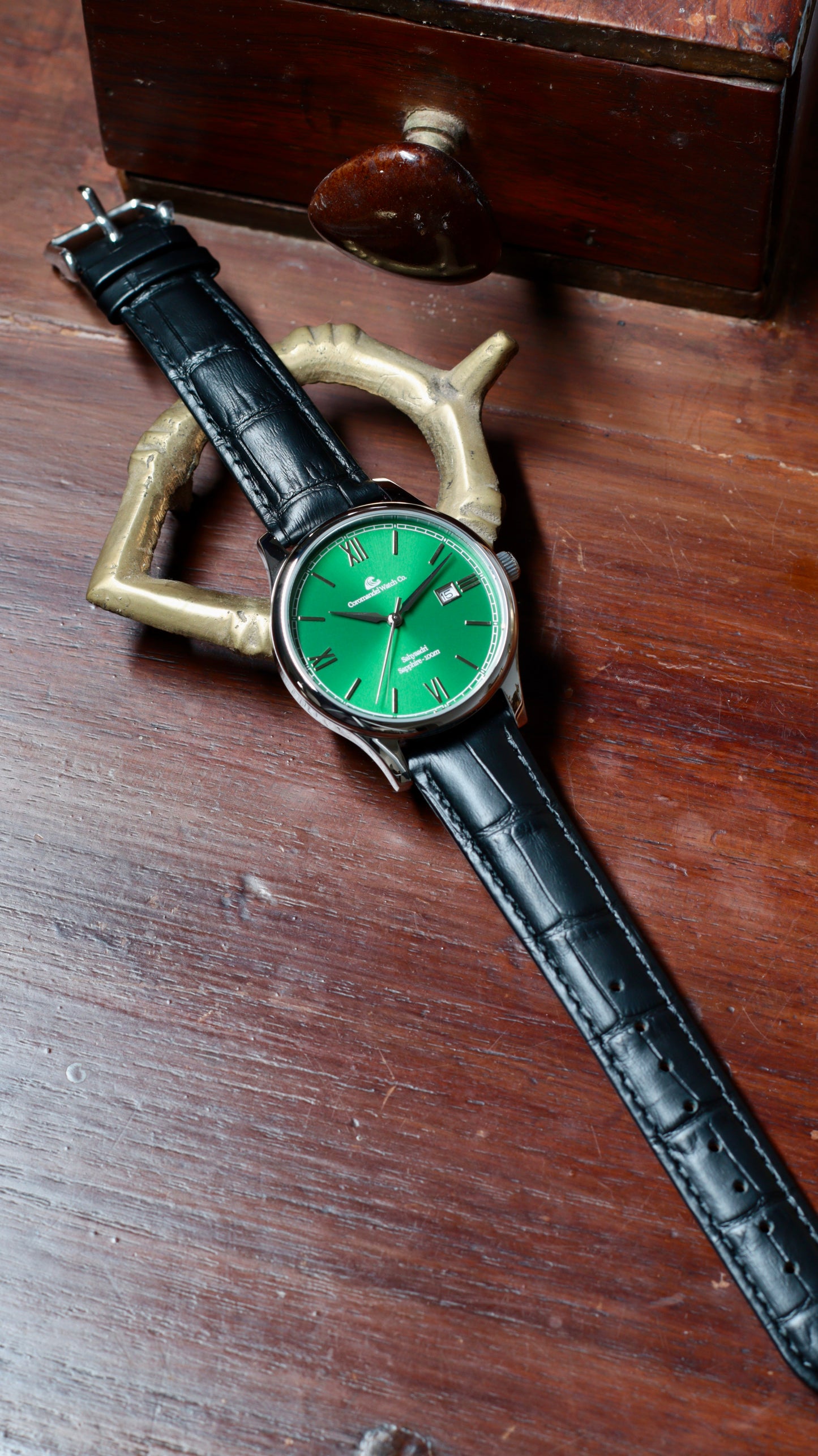 Varnam Collection - Sahyaadri – Sunburst Emerald Green Dial by Coromandel Watch Co