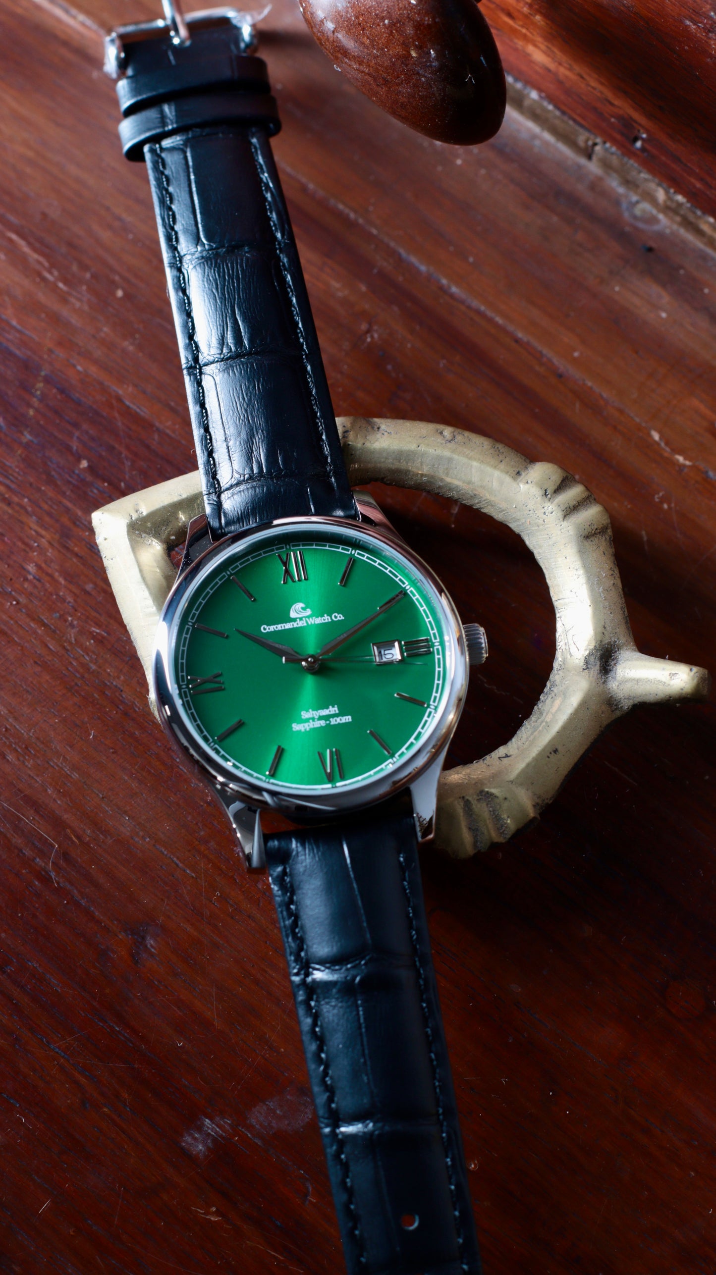 Varnam Collection - Sahyaadri – Sunburst Emerald Green Dial by Coromandel Watch Co
