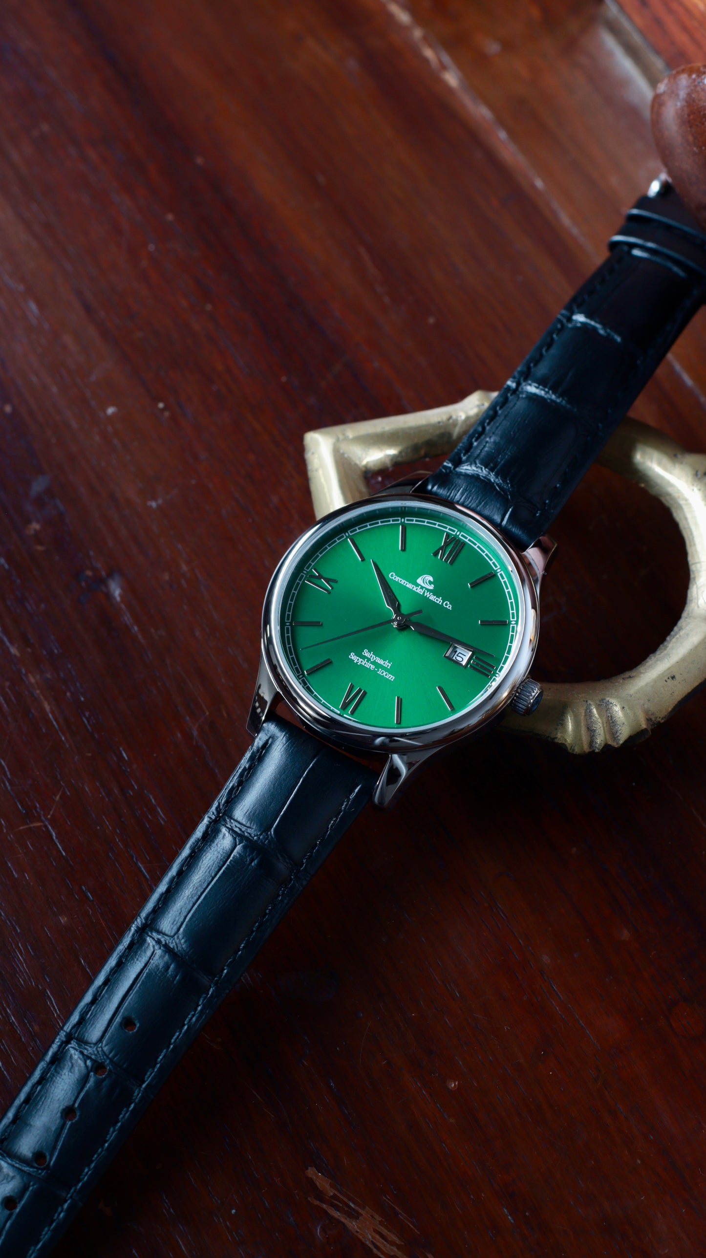 Varnam Collection - Sahyaadri – Sunburst Emerald Green Dial by Coromandel Watch Co