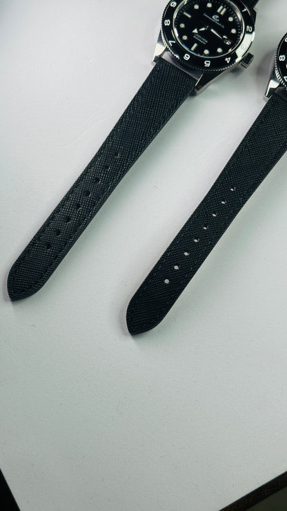 Top Grain Leather Strap – 20mm, Black with Logo Buckle