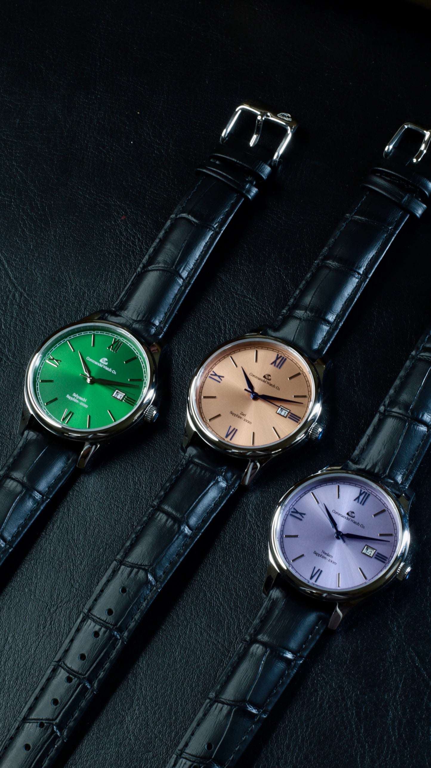 Varnam Collection - Zari – Sunburst Salmon Dial by Coromandel Watch CO