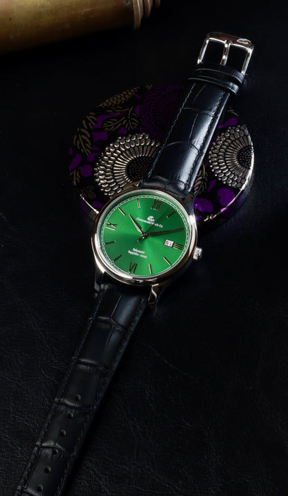 Varnam Collection - Sahyaadri – Sunburst Emerald Green Dial by Coromandel Watch Co