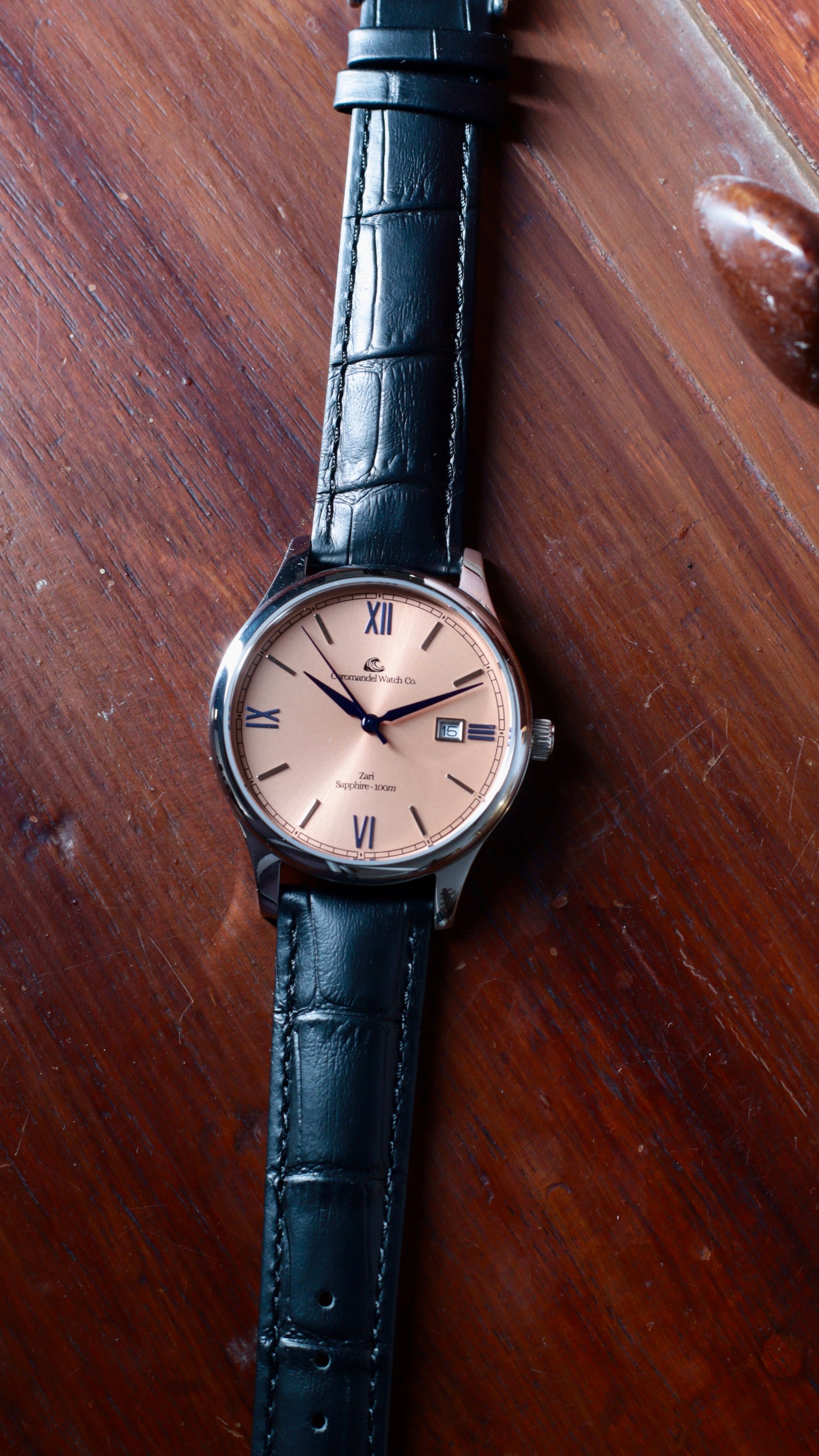 Varnam Collection - Zari – Sunburst Salmon Dial by Coromandel Watch CO