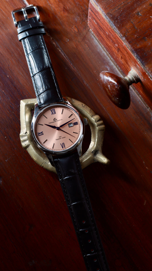 Varnam Collection - Zari – Sunburst Salmon Dial by Coromandel Watch CO