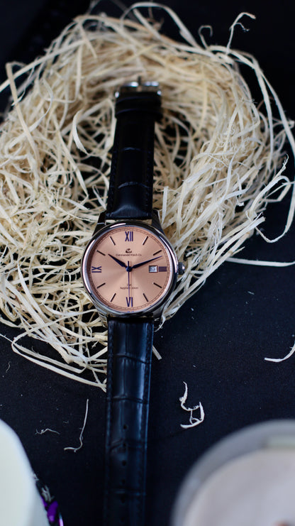 Varnam Collection - Zari – Sunburst Salmon Dial by Coromandel Watch Co